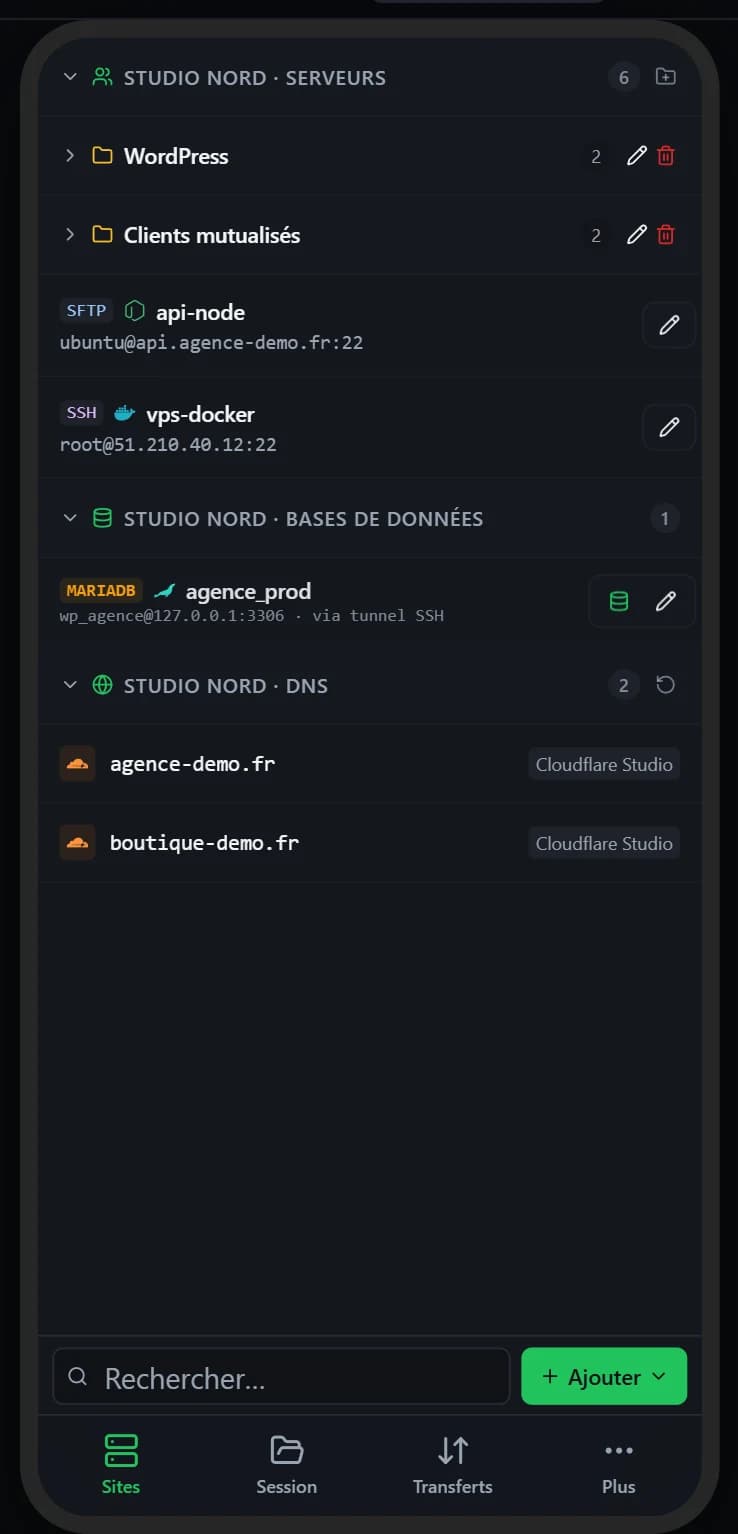 Liste des sites sur iPhone